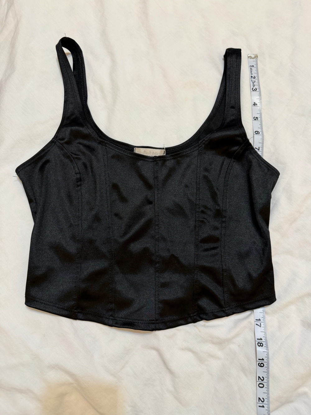 Altar'd State Black Satin Cropped Cami